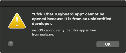... cannot be opened because it is from an unidentified developer